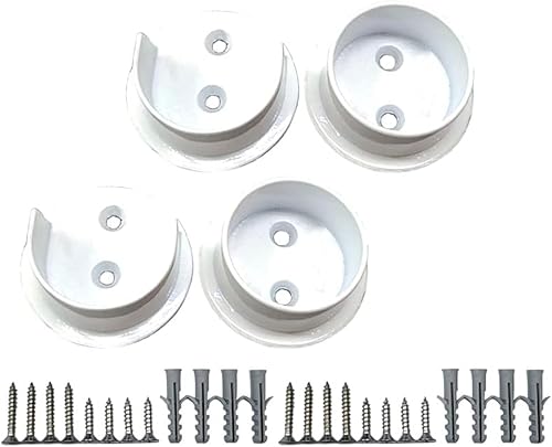 Miniatura 10 de QCAA Juego de enchufes de barra de armario de metal sólido resistente, 1-38 '', bronce aceitado, 1 par, fabricado en Taiwán