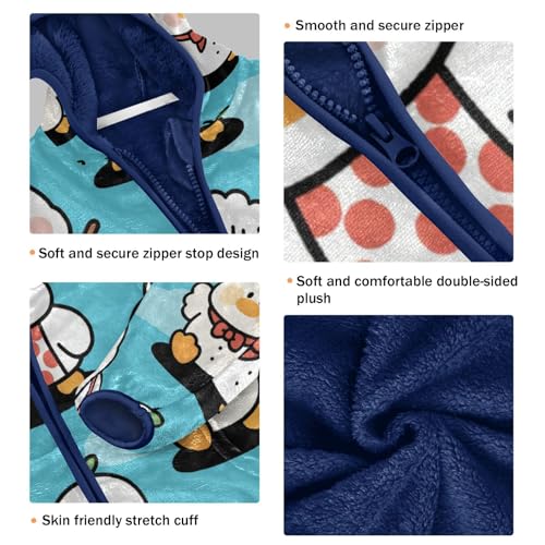 Cute Ducks Wearing Outfits Toddler Fleece Jacket Girl Boys Hooded Fleece Jacket Coat Warm Outwear Zip-up 3-10T3