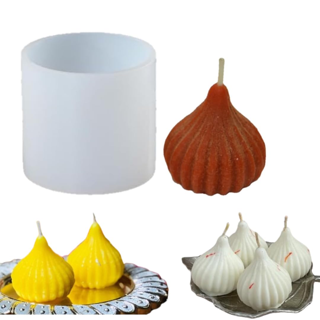 LEGACYCART Modak Candle Silicone Mould for Candle Making 3D Modak Candle Mold & Resin Art Size 5.4 X 5.3 CM-image-38