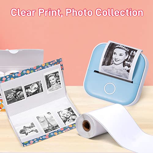 Image of T02 M02X AHM2 Thermal Sticker Printer Paper, White, for DIY Journal, Photo