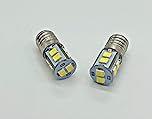 MSA E10 Screw Base LED Bulb, 6V White Light, 2835 10SMD Replacement Lamp, 2 Pack
