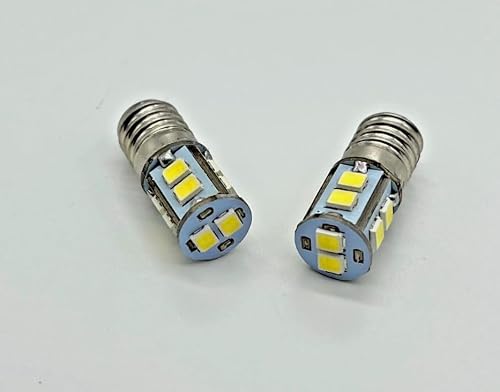 Image of MSA E10 Screw Base LED Bulb, 6V White Light, 2835 10SMD Replacement Lamp, 2 Pack