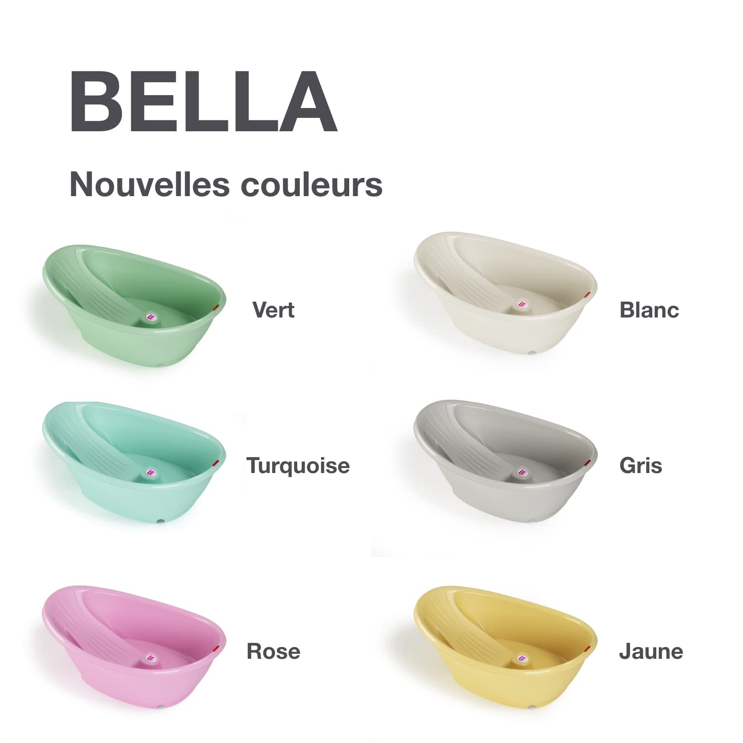 OKBABY Kit Baignoire Bébé Bella avec Support Pliable, Baignoire Évolutive et Ergonomique 0-12 Mois - Rose