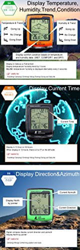 LAD WEATHER Mobile Weather Device Altimeter Barometer Compass Hygrometer Thermometer Pocket Handheld Keychain Clip Climbing Camping Outdoor (Yellow) - Thumbnail 5