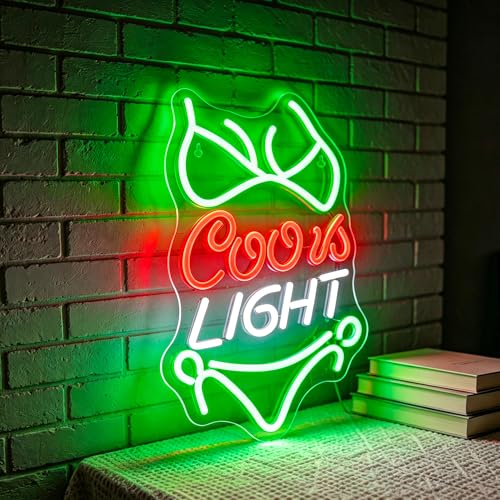 Image of Coors Neon Sign for Wall Decor Light Up Sign Crs Led Signs for Man Cave Room Bar Pub Party Home Wall Decor USB Powered