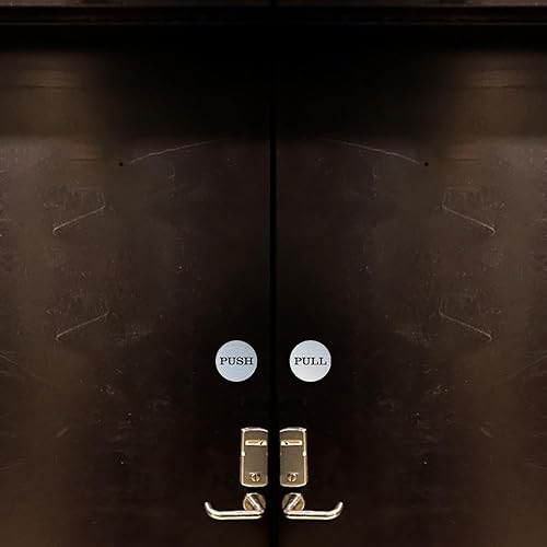 Miniatura 4 de Señales redondas de 2 pulgadas para puerta (plata cepillada) - Paquete de 2 (4 piezas)