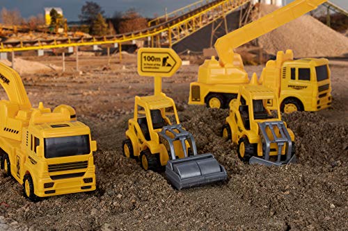 Construction Trucks Toy Set Toys for Kids Boys and Girls Age 3 Year Old & Up – Fun, Educational & Interactive vehicles STEM Toys – Life-like & Attention to Details – Complete Construction Equipment