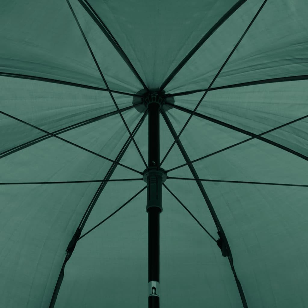 Parasol wędkarski, zielony, 220 x 193 cm, wytrzymała ochrona przed słońcem z powłoką PA, przenośny parasol tarasowy do ogrodu i na zewnątrz, w zestawie ściany boczne i torba do przenoszenia