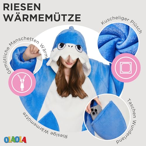 OLAOLA Hai Decken-Hoodie Unisex, Oversized Sherpa Kuscheldecke Geschenk – Ansicht 2