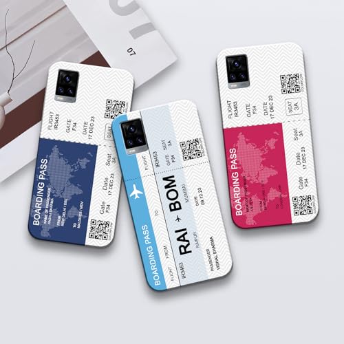 Image of COLORflow Back Cover Compatible with Vivo V20 | Boarding Pass Colors Customized Back Cover Compatible with Vivo V20