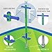 NYHI Limited Edition Foam Maverick Pogo Stick for Boys & Girls | Indoor/Outdoor Toy for Kids Ages 5-9 | Features New 'Rubber' Grip Handles | Non-Slip Foot Pegs for Safety - (Blue/Lime, 1 Pack)