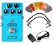 MXR M234 Analog Chorus Effects Pedal BUNDLE with AC/DC Adapter Power Supply for 9 Volt DC 1000mA, 2 Patch Cables and 6 Assorted Dunlop Guitar Picks