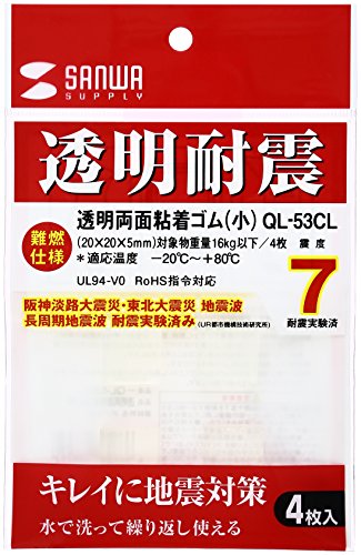 サンワサプライ 透明両面粘着ゴム(小) QL-53CL