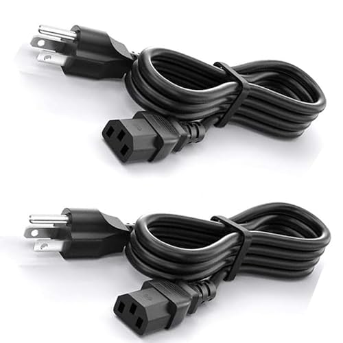 CYD 10ft 10A 125V Computer Power Cord, AC Power Cable 3 Prong for Desktop, Networking Devices, Monitor, Printer, Replacement Power Supply Cord, 10 Foot PC Power Cable, 2p