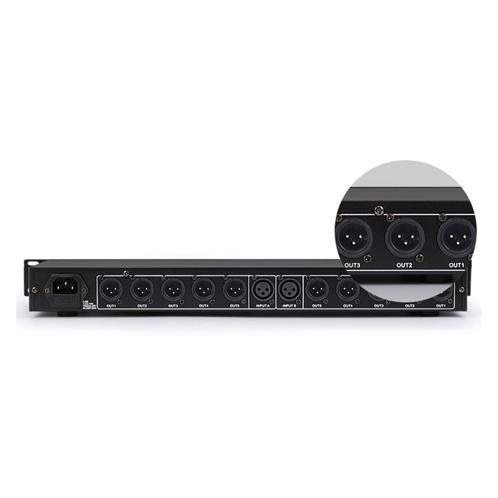 Equalizzatore Grafico GAX-206 Distributore Amplificatore Splitter Segnale Audio Mono Stereo for Apparecchiature Professionali 2 Ingressi 10 Uscite