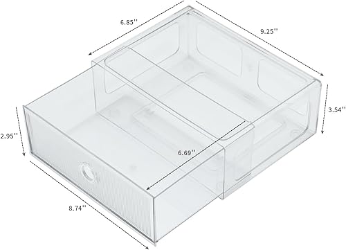 Miniatura 3 de Organizadores de cajones transparentes para oficina, caja de almacenamiento de plástico para suministros de arte, rotulador, papelería escolar,