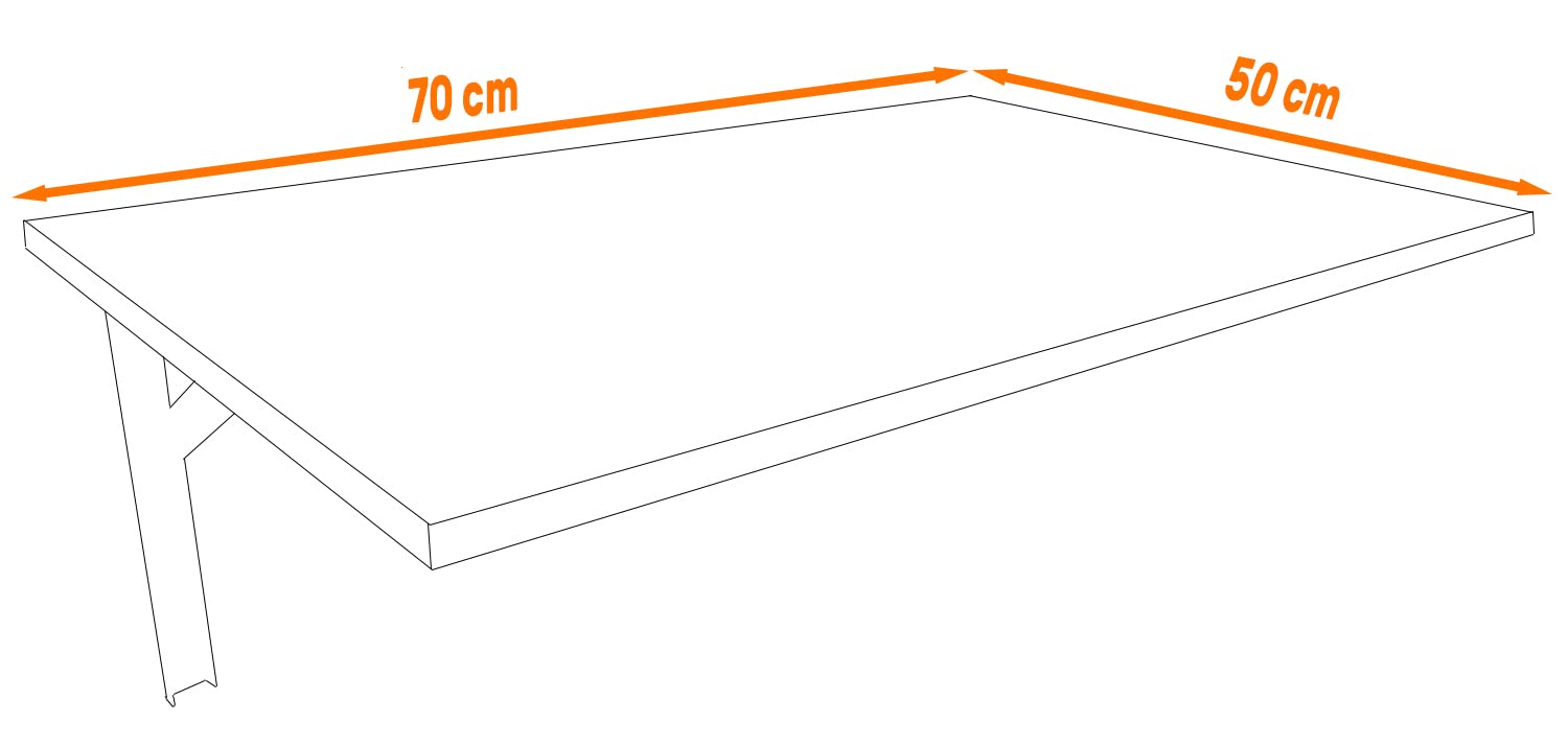 AKKE Klapptisch Wandklapptisch Esstisch - Klappbar Faltbar Platzsparend - Rechteckig - 70cm x 50cm - Antracyt