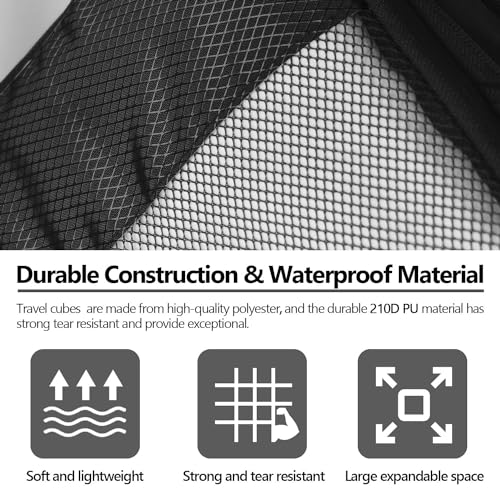 Compression Packing Cubes for Suitcases,5 Set Travel Essentials, Lightweight Luggage Organizer Bags, Travel Cubes for Carry on - Image 4