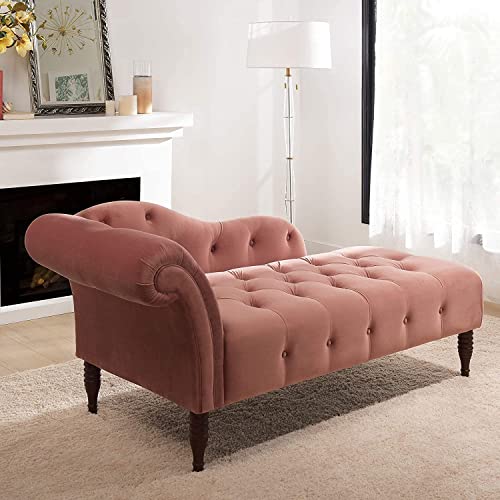woodnesia Traditional Hand Tufted Right Arm Facing Chaise Lounge (Pink)