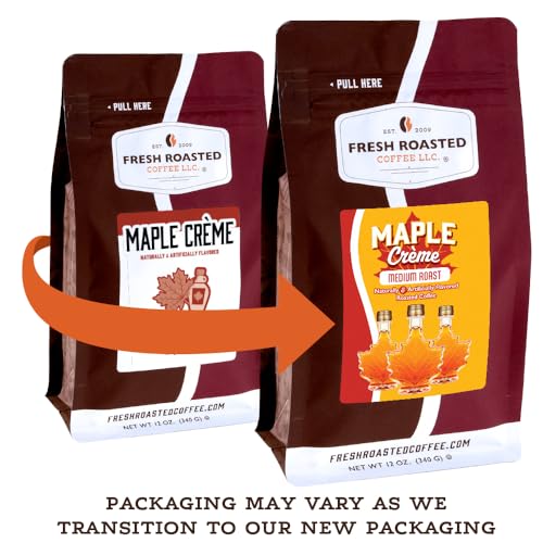 Image of Fresh Roasted Coffee, Maple Creme Flavored Whole Bean Coffee, Medium Roast, Kosher, 12 oz