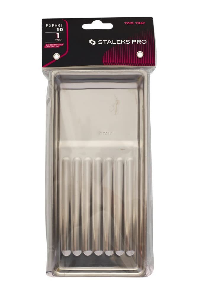 Staleks EXPERT 20 Tray with Lid – Stainless Steel Storage Box for Nail Drill Bits – Compact Sterilization Container