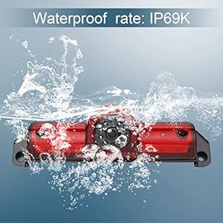 DALLUX Savana Cargo Van Brake Light Backup Camera for Transporter Chevrolet Express/GMC Savana 2003-2019/Chevy Explorer Van,3rd 170°Angle Waterproof Microphone Built-in Adjustable Lens Roof Mount Cam