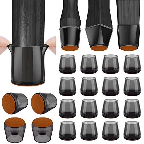 BALEINE Silicone Chair Leg Floor Protectors, Stool Leg Protectors Cap, Chair Leg Caps for Hardwood Floors (Black-16pcs, Round L) by BALEINE - Used condition - US$8.72