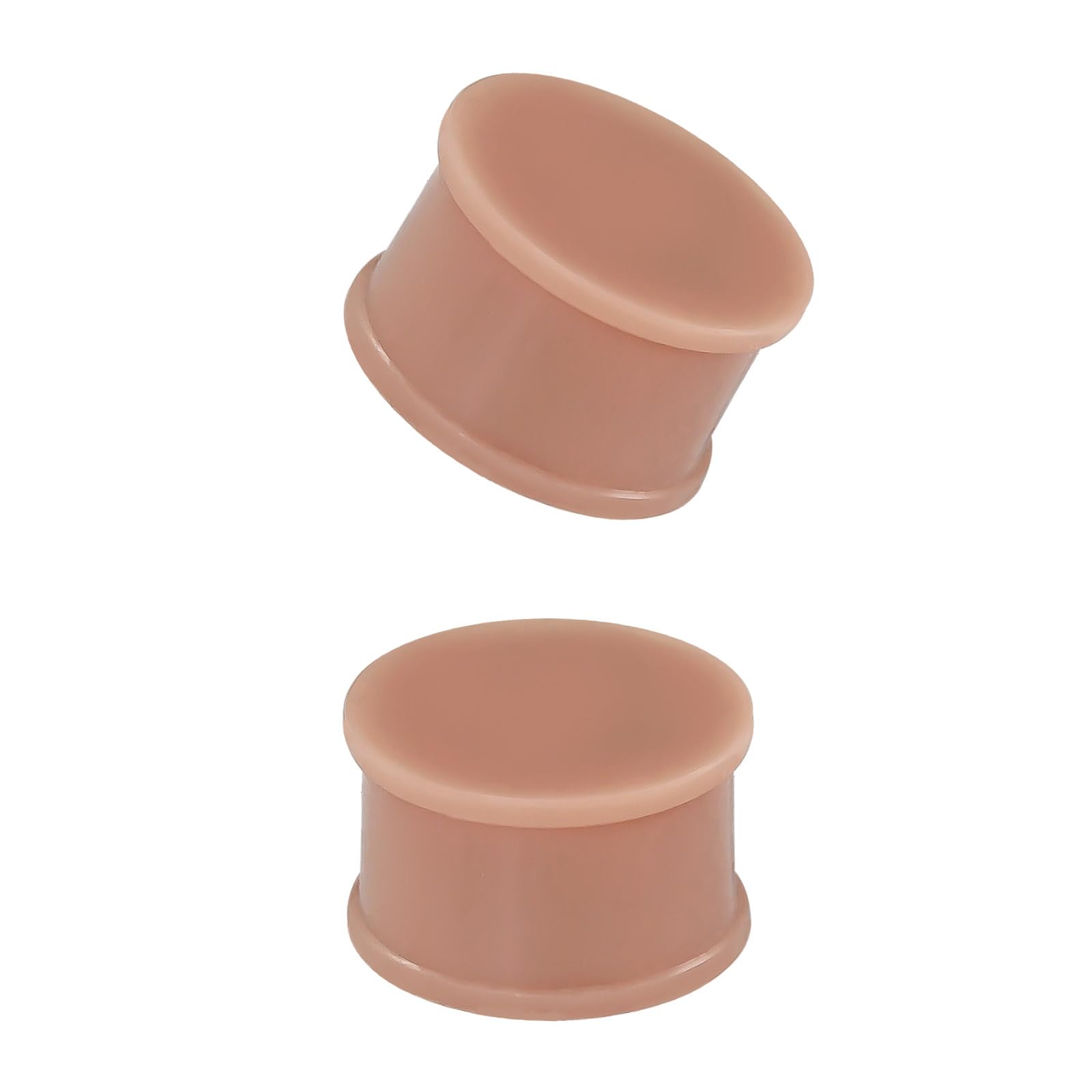 XIMAX 2PCS Flesh Skin Tone Colored Skin Ear Gauges Solid Silicone Ear Plugs Double Flared Flesh Stretchers Expander Hide Retainer Body Piercing