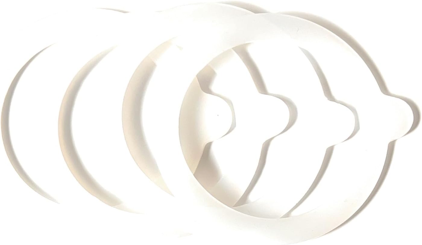 Silicone Replacement Gasket Seals, Fits Wide 3.5 inches Canning Jars, Outside Diameter 3.5 x Inside Diameter 2.75-Inches, Set of 4 White