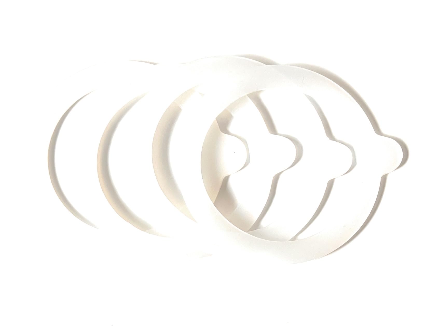 Fab International Silicone Replacement Gasket Seals, Fits Wide 3.5 inches Canning Jars, Outside Diameter 3.5 x Inside Diameter 2.75-Inches, Set of 4 White