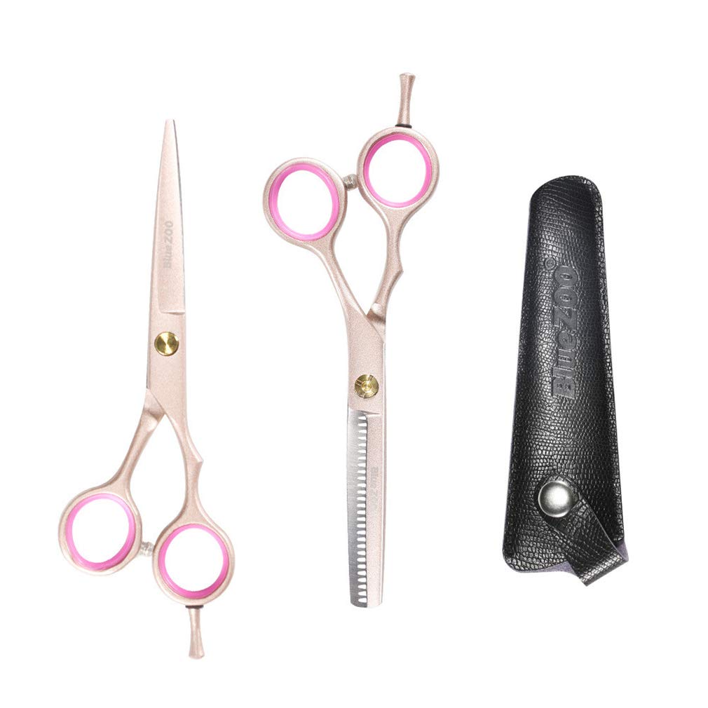 Barber Ciseaux De Coupe De Cheveux 5,5 Pouces 15.5Cm, Coupant Professionnel Ciseaux De Coiffure Set (Rose), Design Ergonomique Dédié Hairstylist, pour Salon De Coiffure/Salon/Accueil