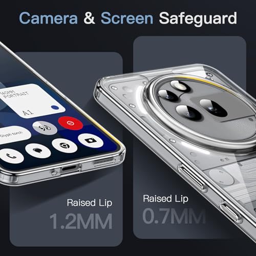 Image of JETech Cover Case for Nothing Phone 3a Pro, Clear Shockproof Bumper Cover, Anti-Scratch Hard Back, Protective Slim Fit, Non-Yellowing, Durable Transparent TPU for Drop Protection (Clear)