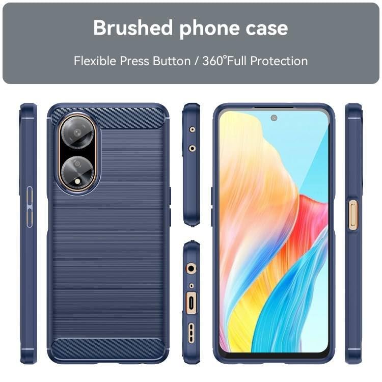 Image of Hybrid Carbon Fiber Back Case for Oppo F23 5G (Blue)