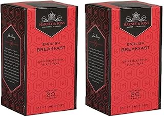 Harney & Sons Black Tea, Tea Bags, English Breakfast, 20 Count (Pack of 2)
