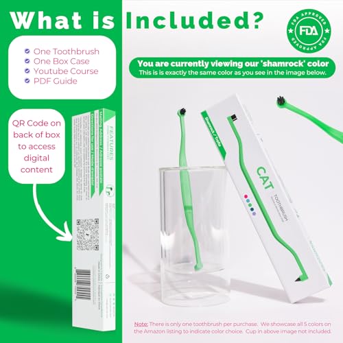 Ryercat Dual Sided Cat Toothbrush  Kitten Toothbrush with Micro Head to Fit into Catkittens Mouth  Cat Dental Care Supplies  Pet Toothbrush for Cats shamrock  Cucciolini Doodles Ryercat dual sided cat toothbrush  kitten toothbrush with micro head to fit into catkittens mouth  cat dental care supplies  pet toothbrush for cats shamrock   cucciolini doodles