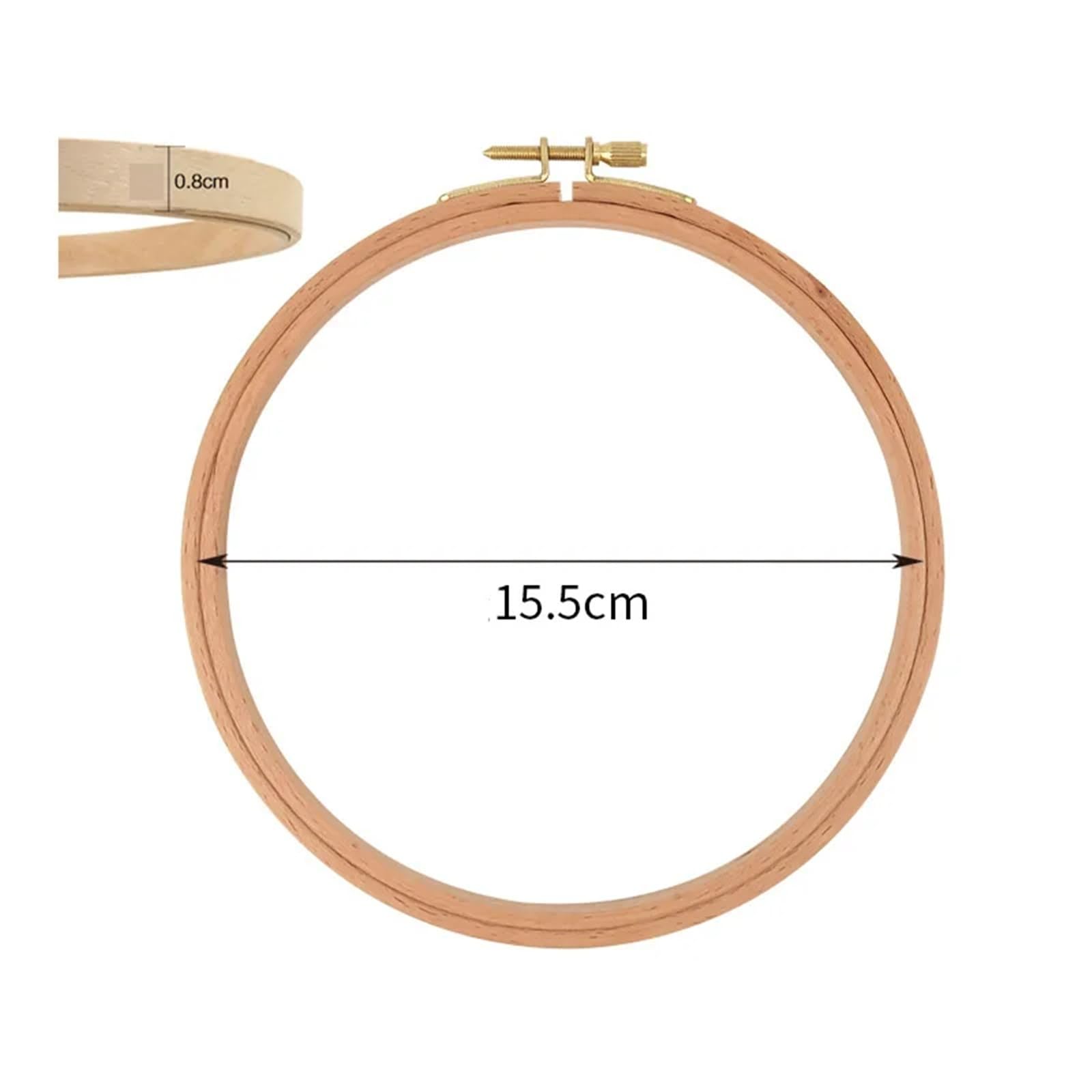 MRKU Soporte para Bastidor de Bordado DIY, Kit de Costura para Punto de Cruz, Aros de 4 a 12 Pulgadas, Marco Redondo de Madera de Haya, Juego de Aros, Herramienta para Manualidades de Costura en casa