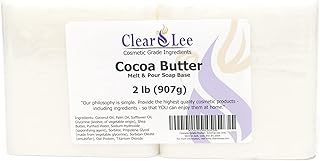 ClearLee Cocoa Butter Melt and Pour Soap Base Cosmetic Grade Natural Bar 2lb