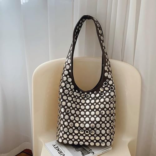 Bolso Hobo con Tachuelas estilo Y2K para Mujer miniatura 6