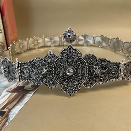 Blingbling Waist Belt Stylish Carved Floral Chain Elaborate Belly For Wedding Festival Outfit4