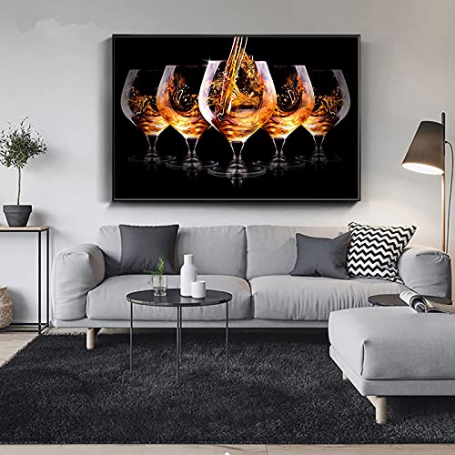 Póster de copa de vino en lienzo arte de pared moderno cuadros decorativos para cocina 3