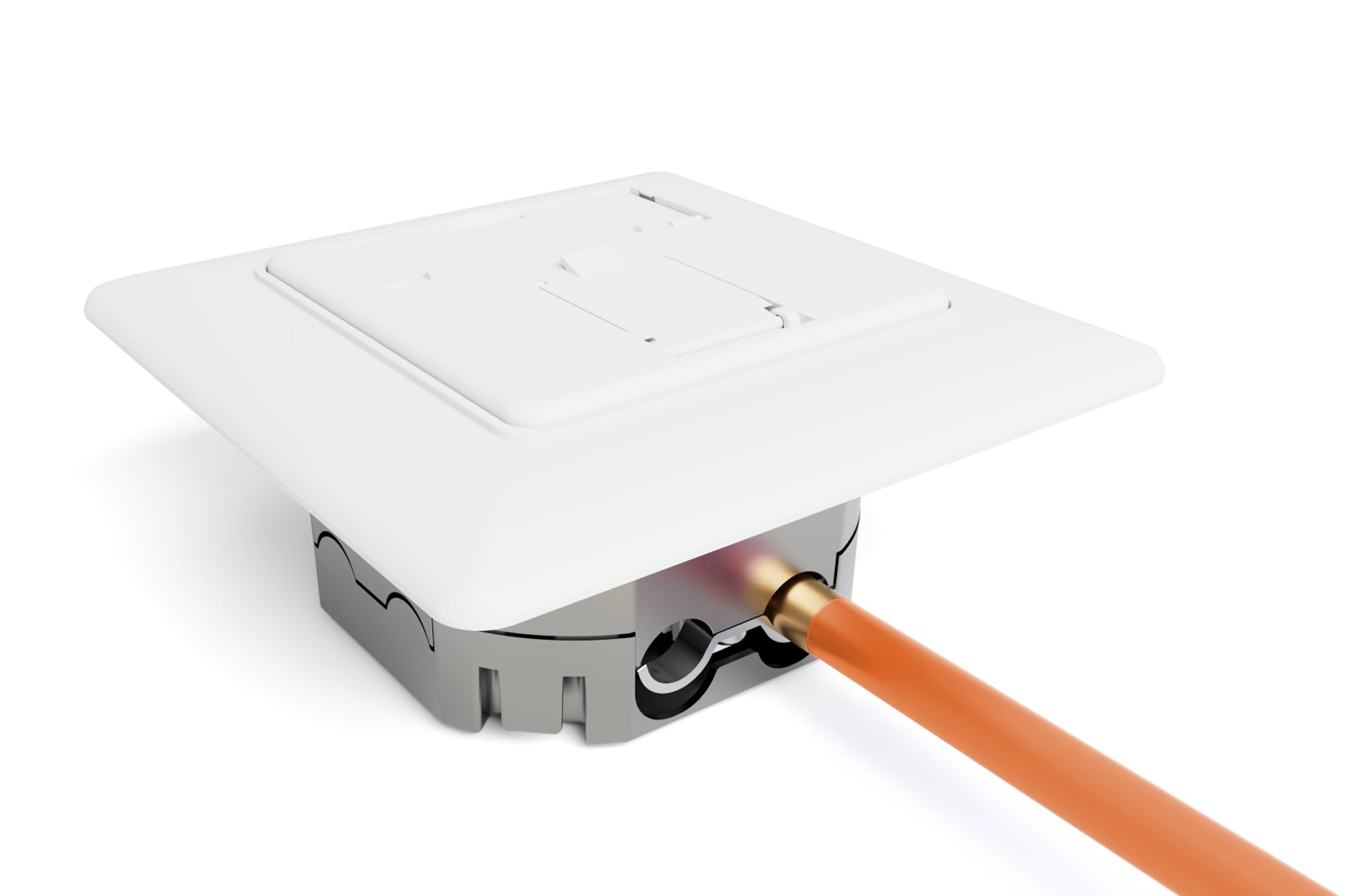 DIGITUS Gniazdo przyłączeniowe LSA Cat-6A – 1 port RJ45 – Gniazdo sieciowe podtynkowe lub natynkowe – Doprowadzenie ze wszystkich stron – Możliwość aranżacji – 10 Gbps – Ekranowane – PoE – Białe