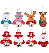 BEEFLYING 8 pcs Arbre de Noël Décoration Père Noël Bonhomme de Neige Velours Pendentif Maison de ...