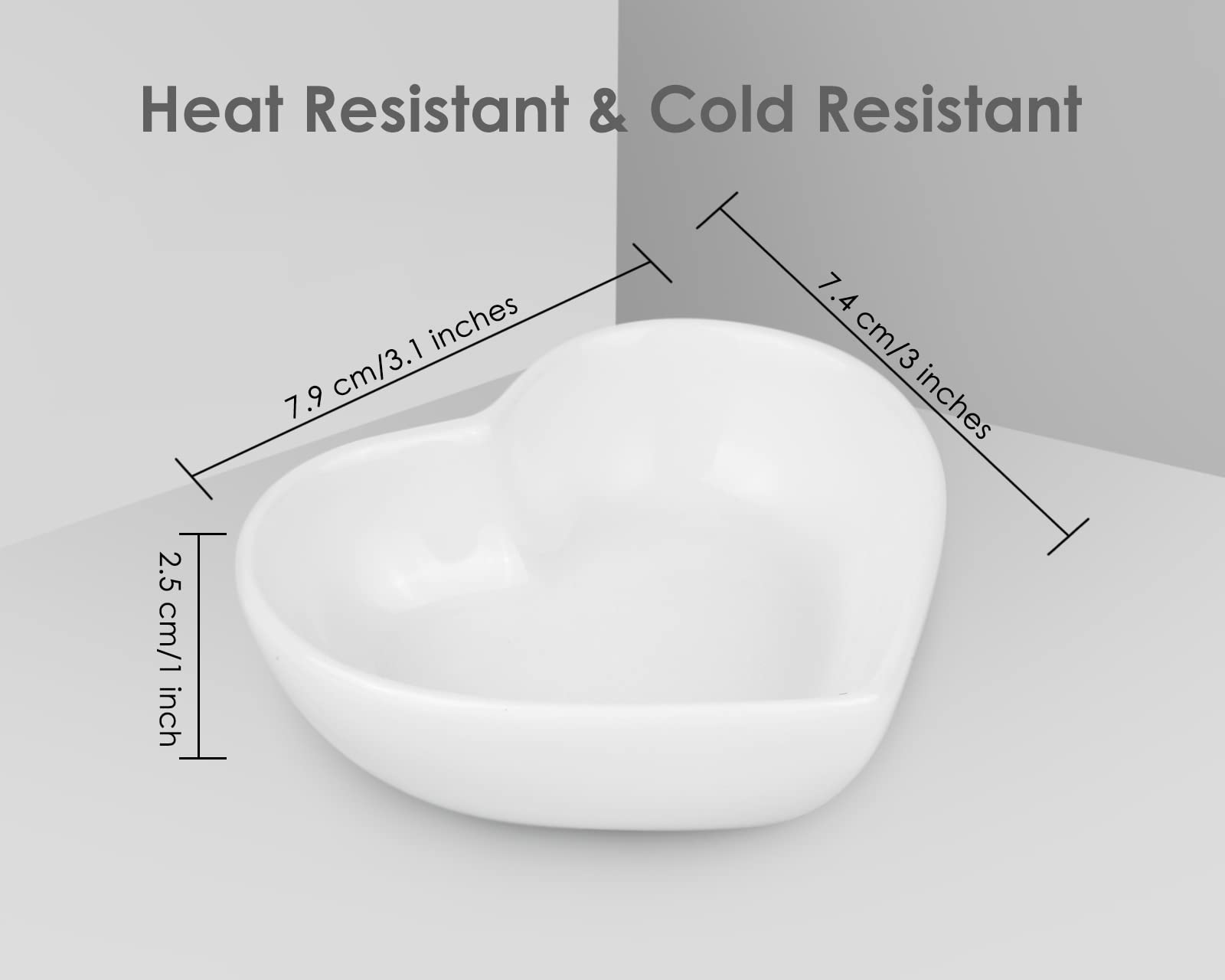 Housoutil Piatto Da Dessert In Ceramica A Forma Di Cuore Rosa, Ciotola Per Insalata, Antipasti E Gioielli, Adatto Al Microonde - 3
