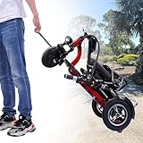 Portable Mobility Scooter for Adults Foldable Lightweight 3-Wheel Mobility Scooter Scooter for Seniors with Charger And Basket Comfortable Seat Ideal For Elderly Disabled,C