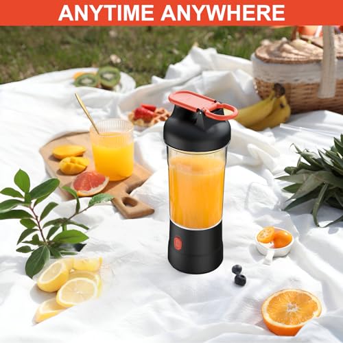 Portable Blender, 25oz Personal Blender for Smoothies and Shakes with 6 Blades, USB C Rechargeable Mini Personal Size Blenders,Fruit Juice Mixer for Home/Office/Travel/Gym (Black)