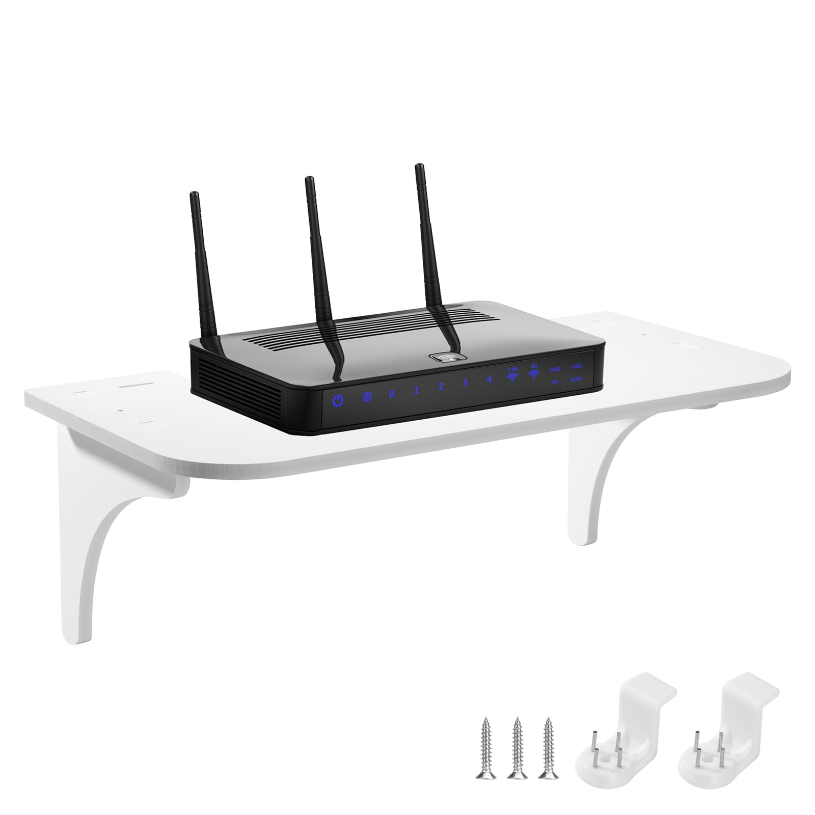ZLLkeji Estantes Flotantes de Pared Baldas Flotantes Pared Sin Agujeros para Dormitorio,Salón,Oficina Estanteria Pared Blanca para Router,Monitores de Bebé 39 * 20 * 13.5cm