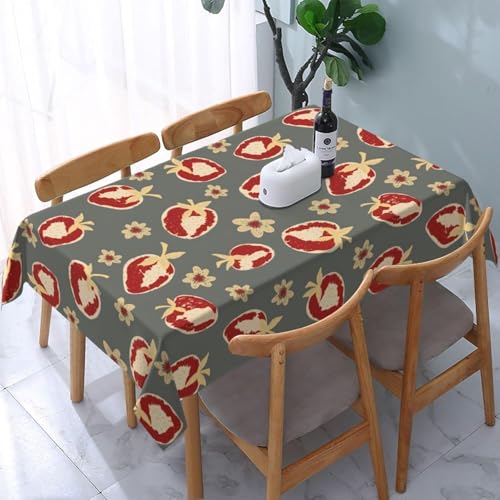 Tizhweqo Mantel Mesa Rectangular Fresa, Manteles Antimanchas Flores, 3D Impresión Mantel Impermeable Lavable para Cocina Salón Comedor, 140x250 cm Q.P2278