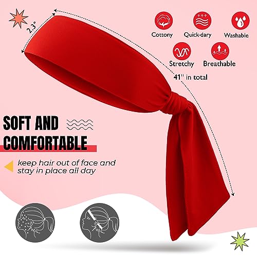 Image of Hiboom 30 Pack Tie Headband Bulk Sports Tennis Head Tie Ninja Karate Tie Back Athletic Sweatbands Adjustable Hair Bands for Women Men Basketball, Football, Soccer, Running, Yoga Workout