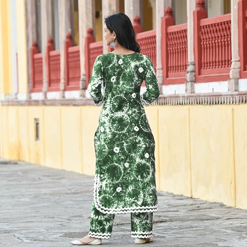 Image of ANNI DESIGNER Women Cotton Blend Kurta Palazzos Set
