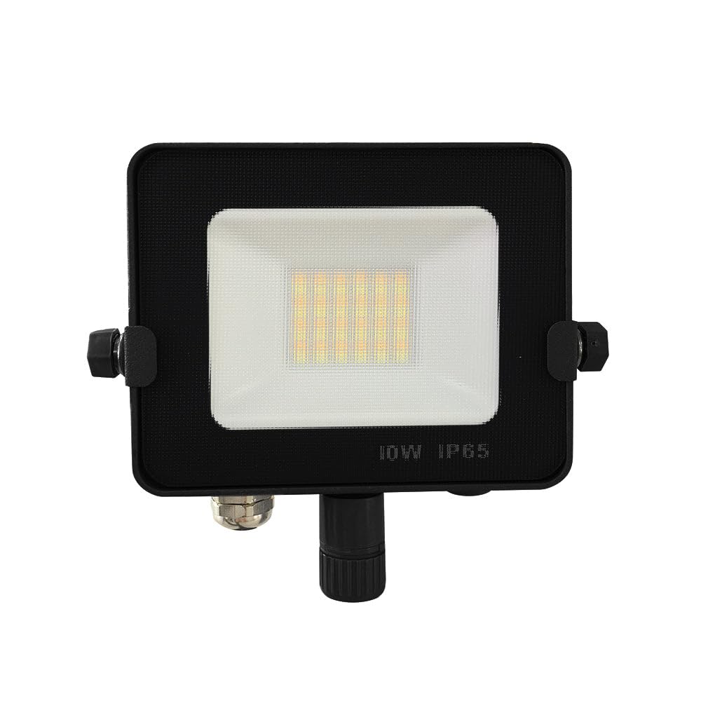 G.W.S® Infinity 10W 900-1000Lms, Black Casing Outdoor IP65 Waterproof LED Floodlight, Cool White (6000K), Energy Saving Security Light